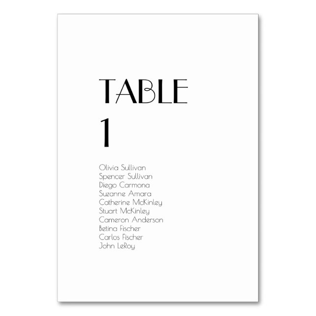 Numeração De Mesa Convidados de Número de Tabela de Deco de Arte Mod (Frente)