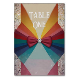 Numeração De Mesa Convite Colorido de Casamento Arco-Íris
