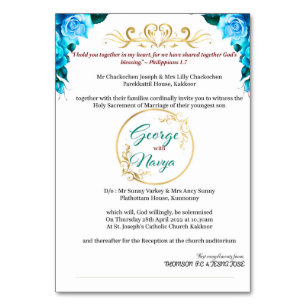 Numeração De Mesa Convite para casamento - Design Floral Indiano