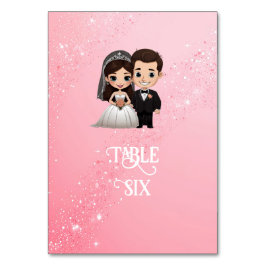 Numeração De Mesa Convites de Casamento Rosa com Sparkles Diamond