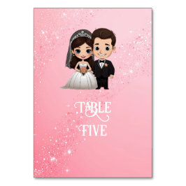Numeração De Mesa Convites de Casamento Rosa com Sparkles Diamond
