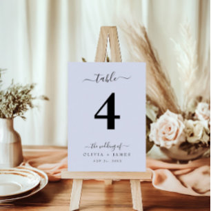 Numeração De Mesa Cor Azul Sólido Simples do Número da Tabela Casada
