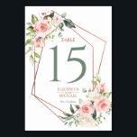 Numeração De Mesa Cor - de-cobre, geométrica, cor-de-rosa,<br><div class="desc">Moderno e moderno,  este lindo design de números de tabela apresenta um falso rosa de cobre,  geométrico de ouro embelezado com rosas e flores cor-de-água cor-de-rosa. Convidados Elegantes de Direitos Autorais. Todos os direitos reservados.</div>