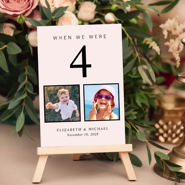 Numeração De Mesa Cor-de-rosa Foto de Casamento (Criador carregado)