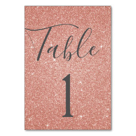 Numeração De Mesa Cor-de-rosa - Número de Tabela Sparkle Rosa Dourad