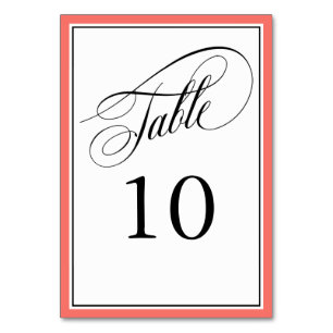 Numeração De Mesa Coral de Números de Tabela de Casamento de Script