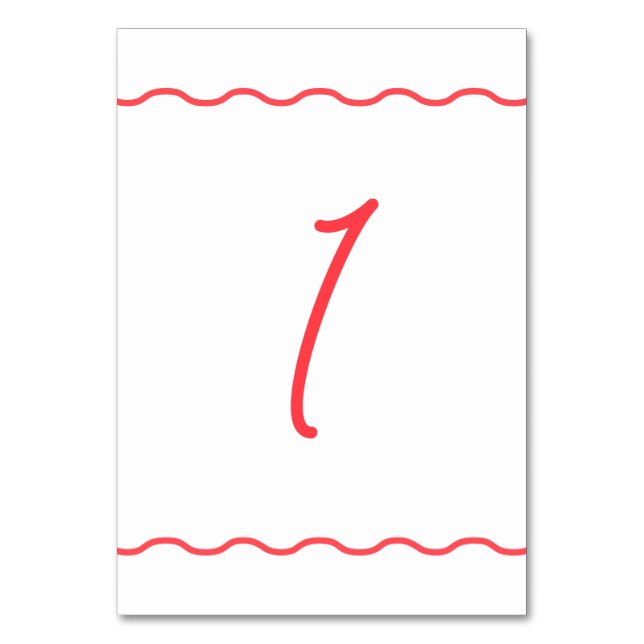Numeração De Mesa Coral Wavy Retro Wedding (Frente)
