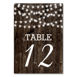 Numeração De Mesa Corda de luzes no número da mesa de casamento de m