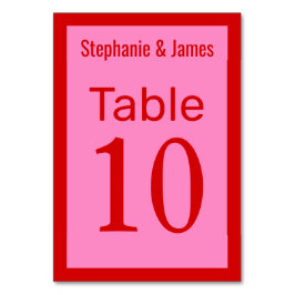 Numeração De Mesa Cores Elegantes de DIY Rosa #3 Vermelho