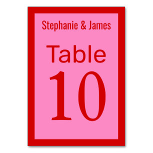 Numeração De Mesa Cores Elegantes de DIY Rosa #3 Vermelho