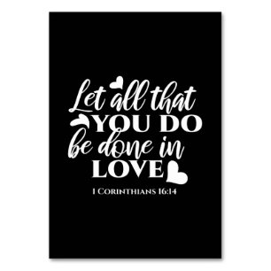 Numeração De Mesa Corintianos preto e branco 1 verso de Bíblia 16:14