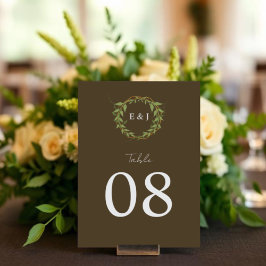 Numeração De Mesa Coroa Botânica Casamento Tom Terroso