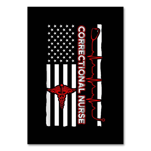 Numeração De Mesa Correctional Nurse USA Flag Nursing RN (Frente)