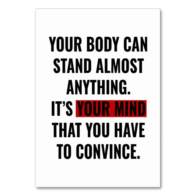 Numeração De Mesa Cotações de Workout Motivacionais (Frente)