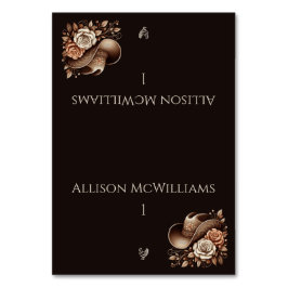 Numeração De Mesa Country Western Cowgirl Hat com flores