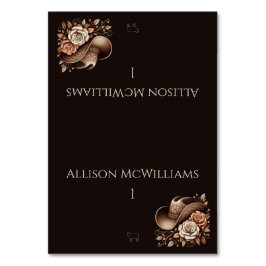 Numeração De Mesa Country Western Cowgirl Hat com ícone Flores-Carne