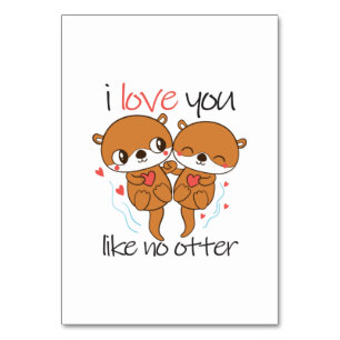 Numeração De Mesa Couple Gift I Love You Like No Otter