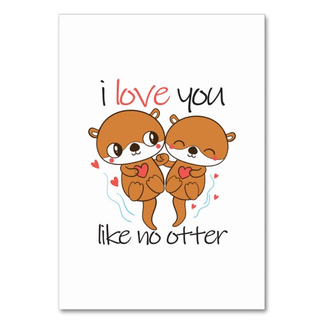 Numeração De Mesa Couple Gift I Love You Like No Otter (Frente)
