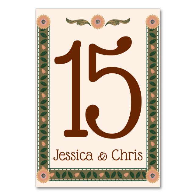 Numeração De Mesa Cozy Homespun Wedding (Frente)