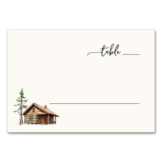 Numeração De Mesa Cozy Rustic Wooden Cabin Illustration (Frente)