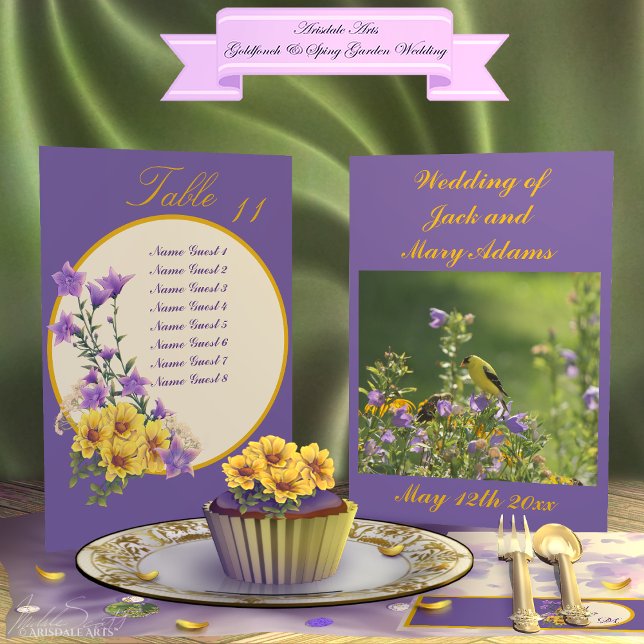 Numeração De Mesa Creme de Coleção de Jardim primavera (Spring into your wedding with Arisdale Arts Goldfinch Garden and Spring Garden Collection set.)