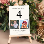 Numeração De Mesa Creme de Foto de Casamento<br><div class="desc">Divirta-se com seus números de recepção de casamento com esses cartões de creme leve com cada número de mesa correspondente a uma foto da noiva e do noivo da mesma idade (por exemplo, para a Mesa 4, personalize o número da mesa com "4" e adicione fotos da noiva e do...</div>