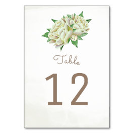 Numeração De Mesa Creme Peony Flower Table Number Cards