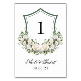 Numeração De Mesa Crest de Flores Brancas Casamento