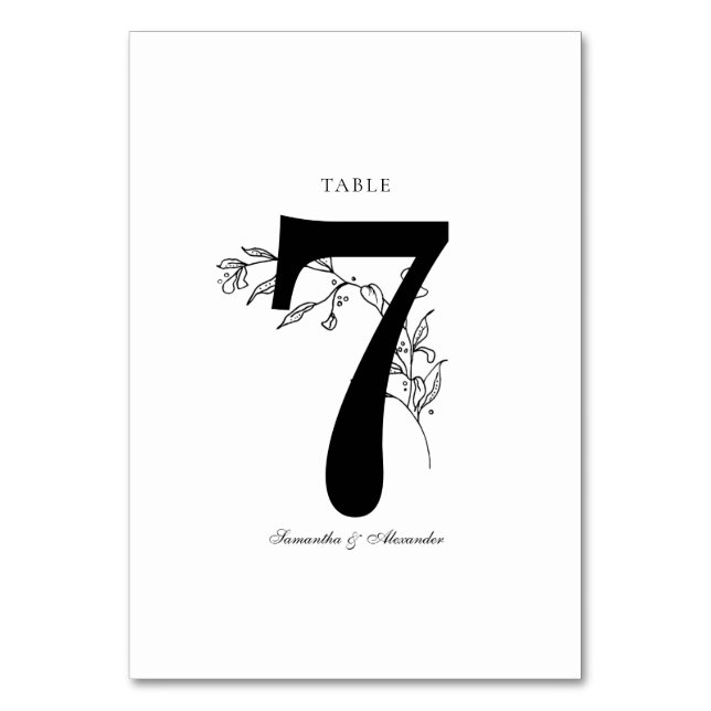 Numeração De Mesa Crest Preto e Branco Elegante (Frente)