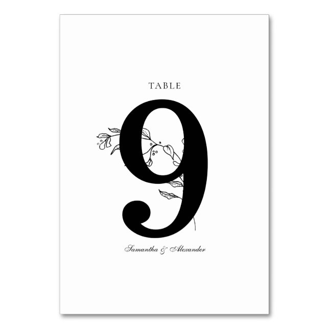 Numeração De Mesa Crest Preto e Branco Elegante (Frente)