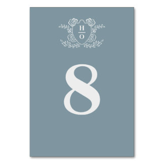 Numeração De Mesa Crista Vintage Floral Monograma Casamento Azul