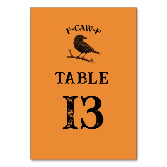 Numeração De Mesa Crow F-CAW-F Halloween Personalizado (Frente)