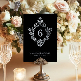 Numeração De Mesa Cumee Vintage Preto Cinza Elegante Casamento Vitor