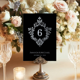 Numeração De Mesa Cumee Vintage Preto Cinza Elegante Casamento Vitor