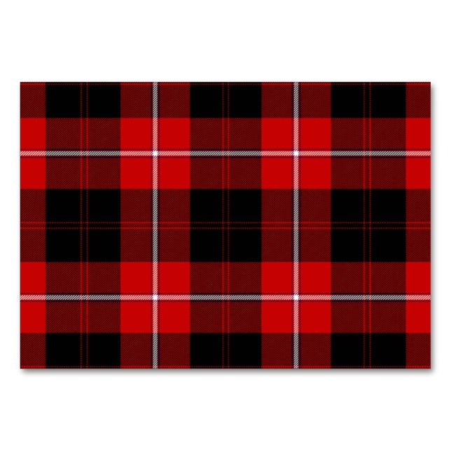 Numeração De Mesa Cunningham Tartan Red Xadrez Negra (Frente)