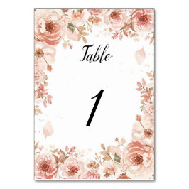 Numeração De Mesa Customisable Floral Wedding Pink Roses Table Numbe