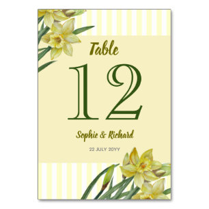 Numeração De Mesa Daffodils De Aquarela Ilustração De Retrato De Flo