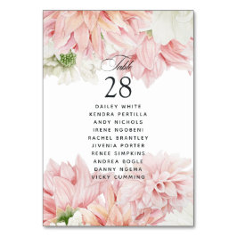 Numeração De Mesa Dálias Rosadas Casamento Floral