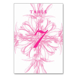 Numeração De Mesa Damasco Floral Cor-de-Rosa