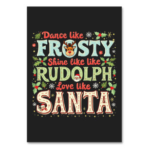 Numeração De Mesa Dança Como Um Brilho Sorridente Como Rudolph Love
