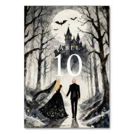 Numeração De Mesa Dark Enchanted Gothic Spooky Wedding Couple Forest