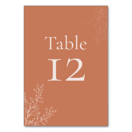 Numeração De Mesa Dark Terracotta Botanical Table Number