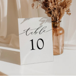 Numeração De Mesa Decoração de Casamento Preta e Branca Elegante