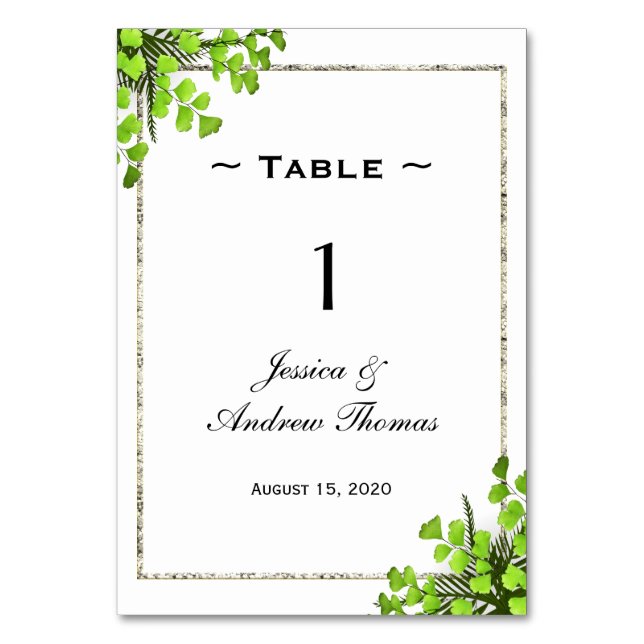 Numeração De Mesa Decoração de Samambaia de Canto Elegante para Casa (Frente)