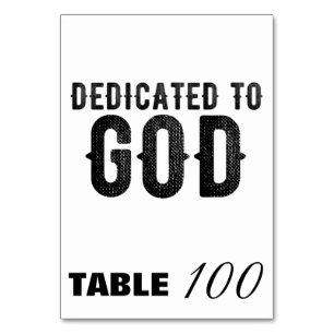 NUMERAÇÃO DE MESA DEDICADO A DEUS TEXTO PRETO LEGAL PERSONALIZÁVEL