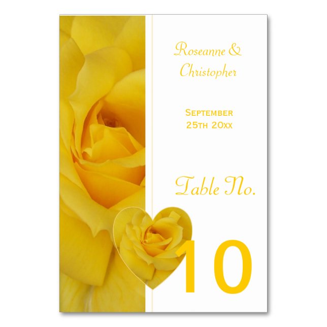 Numeração De Mesa Definição de Mesa de Casamento Rosa Amarelo (Verso)