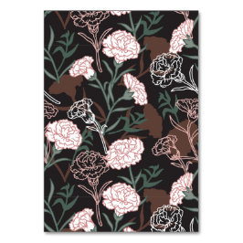 Numeração De Mesa Delicar Cravos Rosa com Folhas Verdes Florais