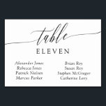 Numeração De Mesa Delicar Nomes de Convidado do Número da Tabela de<br><div class="desc">Cartões de mesa horizontais elegantes em preto e branco com um delicado roteiro de caligrafia. Adicione os nomes dos seus convidados de casamento!</div>