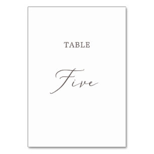 Numeração De Mesa Delicar Número de Tabela de Caligrafia de Taupe