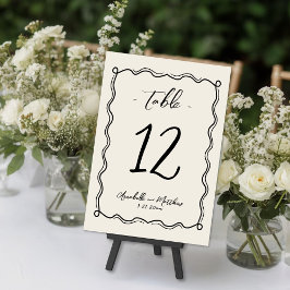Numeração De Mesa Desenho à Mão Vintage Caprichoso Casamento